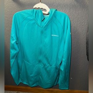 Merrell zip-up grid fleece hoodie